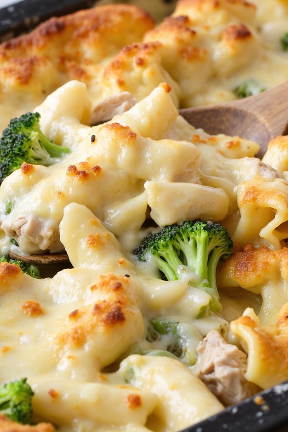 comforting chicken alfredo bake