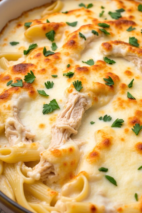 comforting chicken alfredo bake