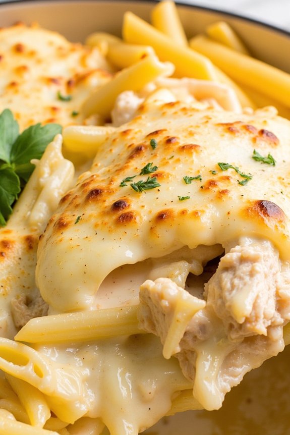 comforting chicken alfredo bake
