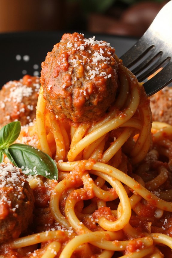 comforting homemade meatball spaghetti