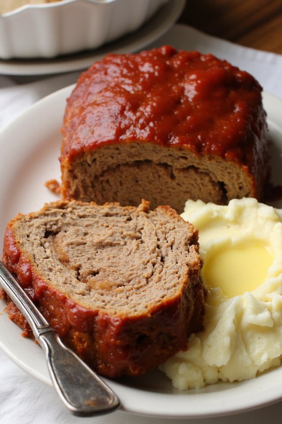 comforting meatloaf and mashed potatoes