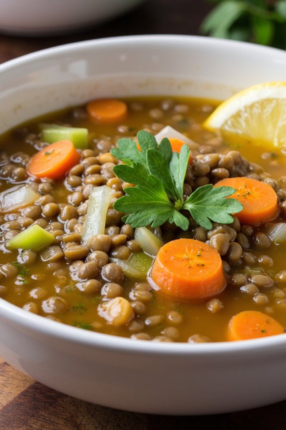 comforting nutritious lentil soup