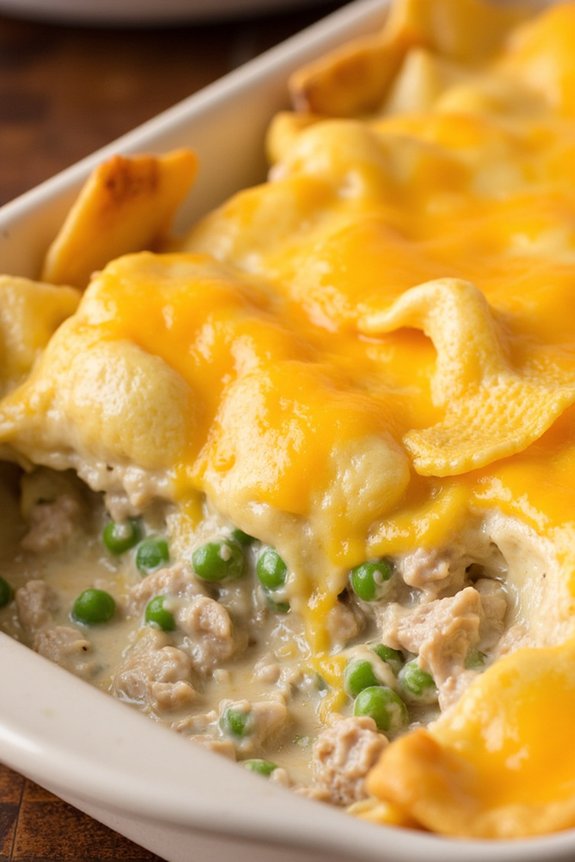 comforting tuna pea casserole