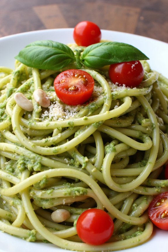 creamy avocado pesto pasta