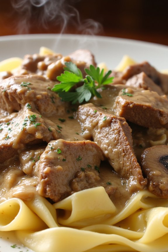 creamy beef stroganoff recipe