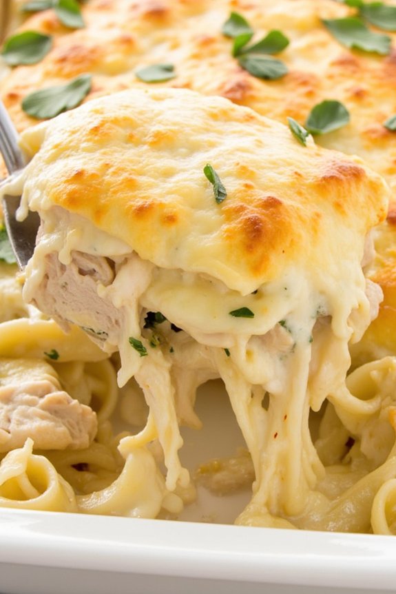 creamy chicken alfredo bake