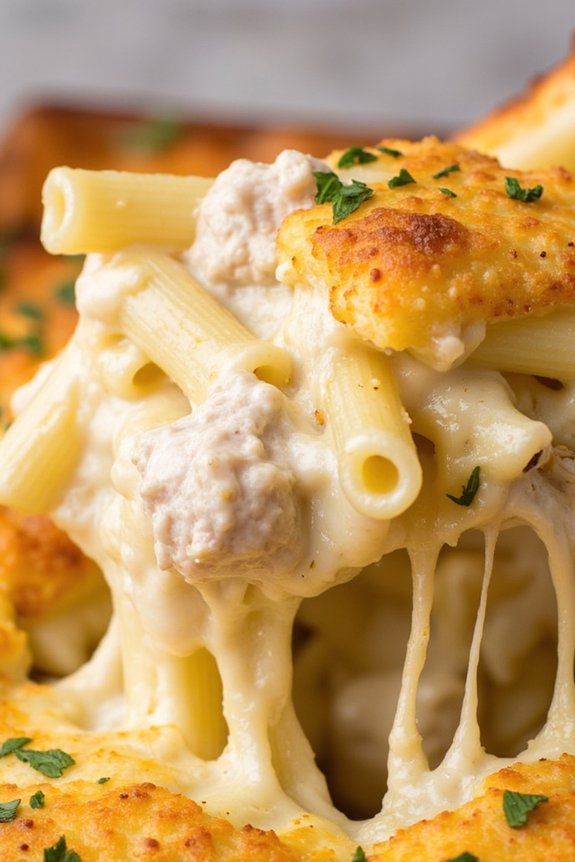 creamy chicken alfredo bake