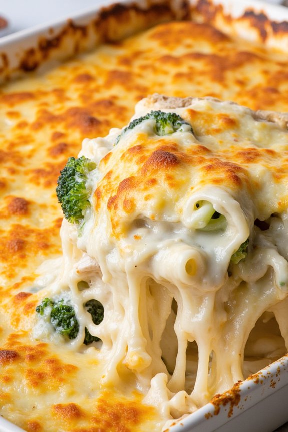 creamy chicken alfredo bake