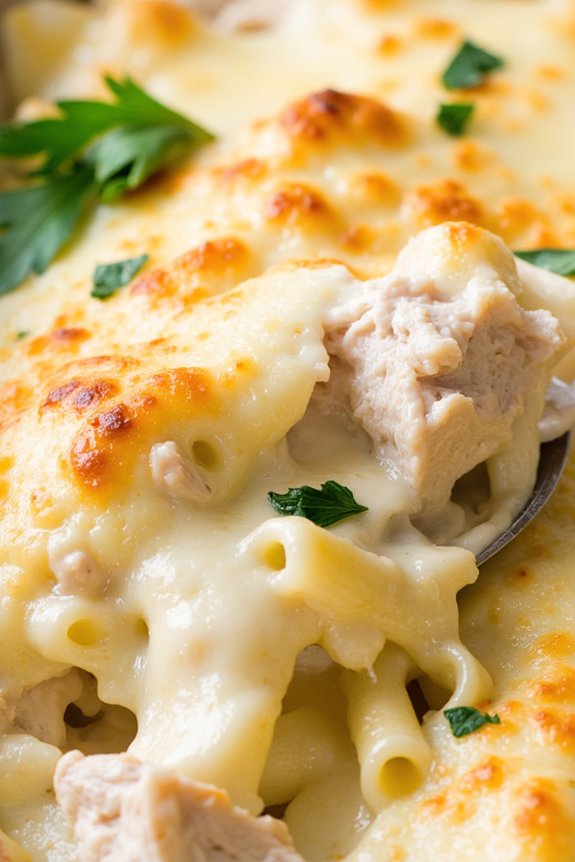 creamy chicken alfredo bake