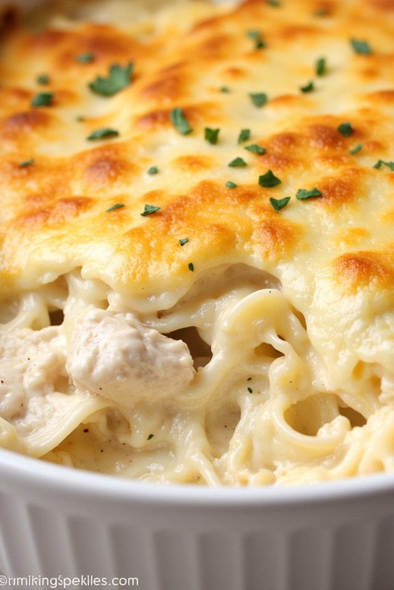creamy chicken alfredo casserole
