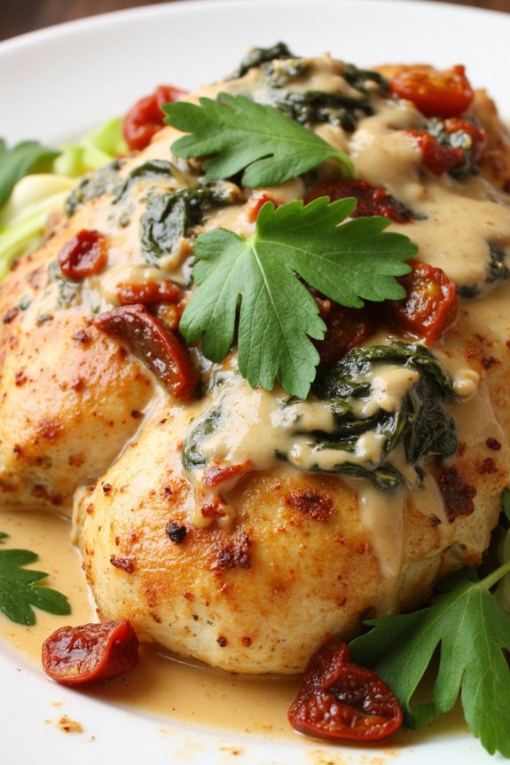 creamy chicken in tuscan sauce