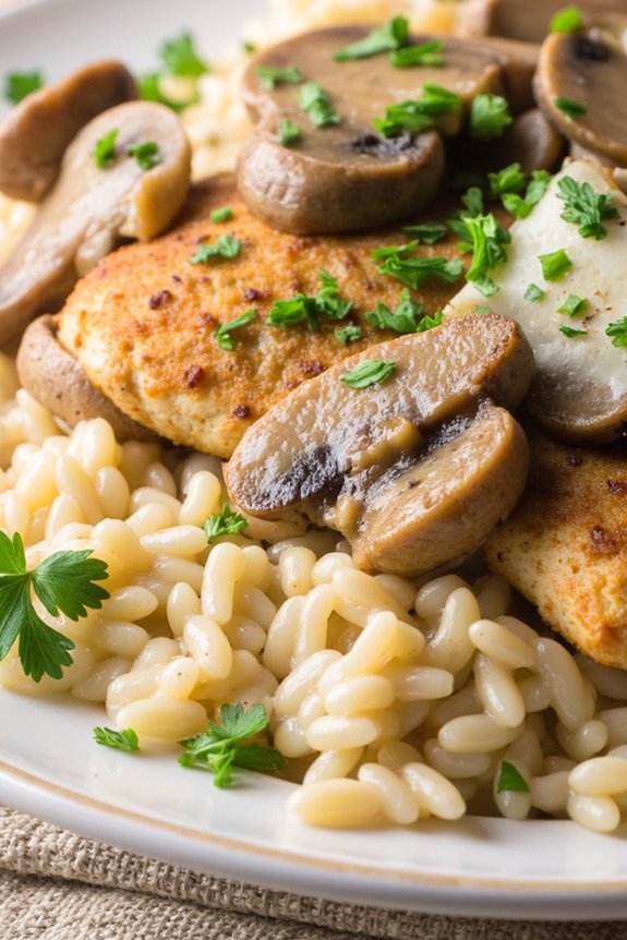 creamy chicken mushroom rice