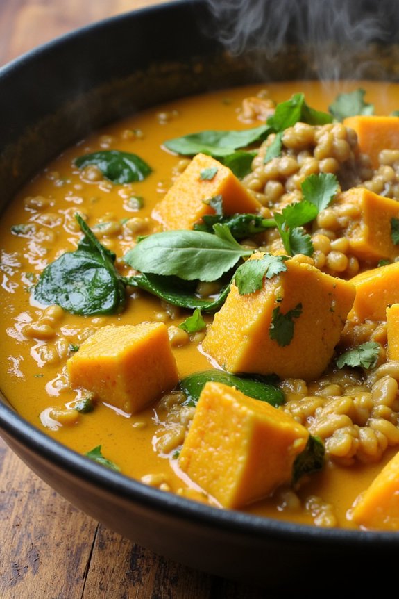 creamy coconut curry lentils