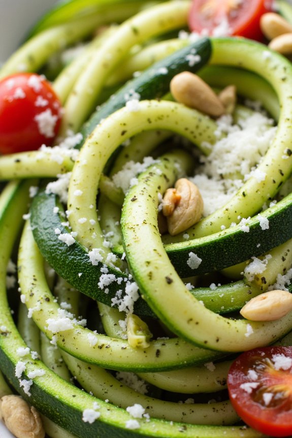 creamy pesto zucchini noodles