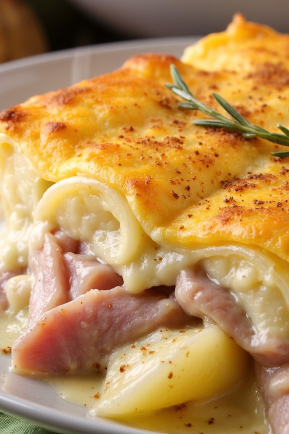 creamy potatoes with ham