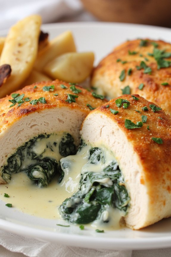 creamy spinach stuffed chicken breasts