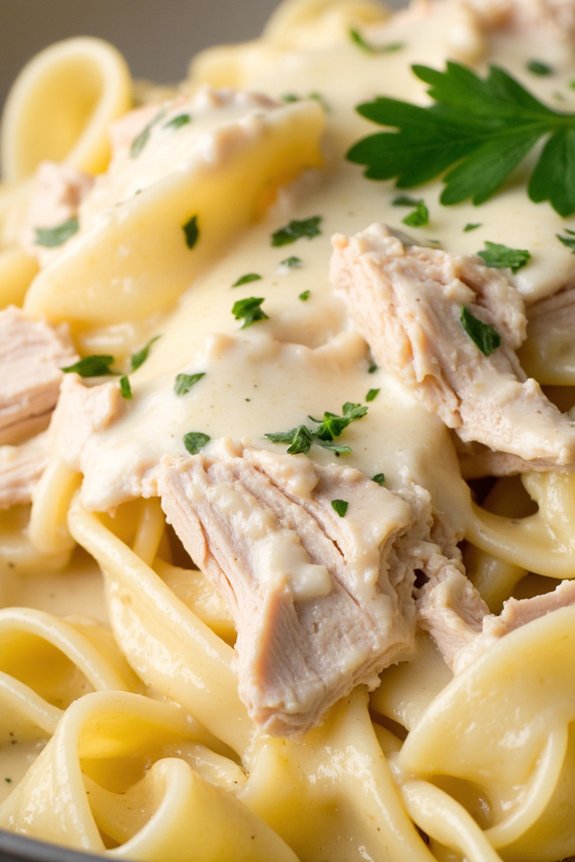 creamy turkey alfredo pasta