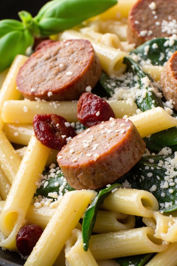 creamy tuscan sausage pasta