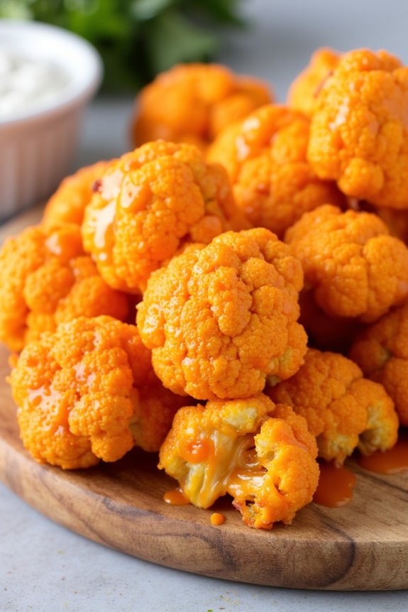 crispy buffalo cauliflower bites