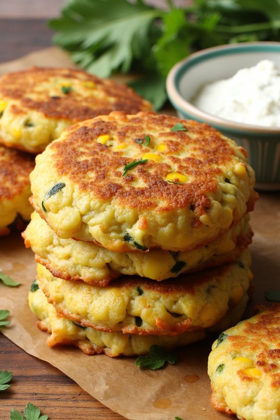 crispy zucchini corn fritters