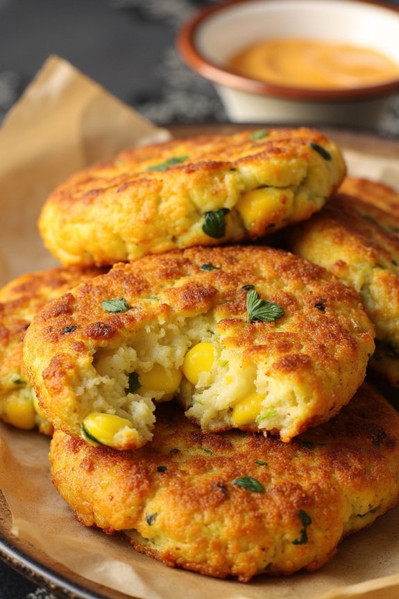 crispy zucchini corn fritters