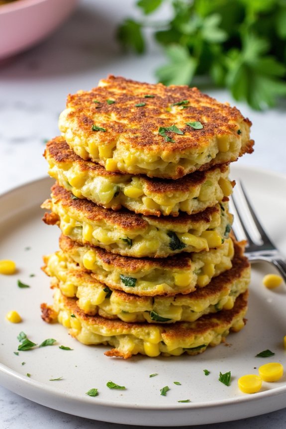 crispy zucchini corn fritters