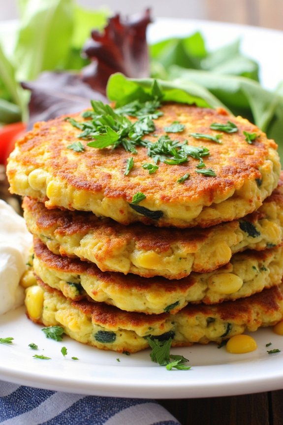 crispy zucchini corn fritters