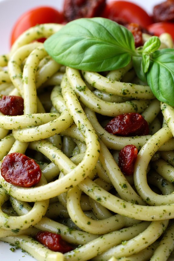 dairy free pesto pasta delight