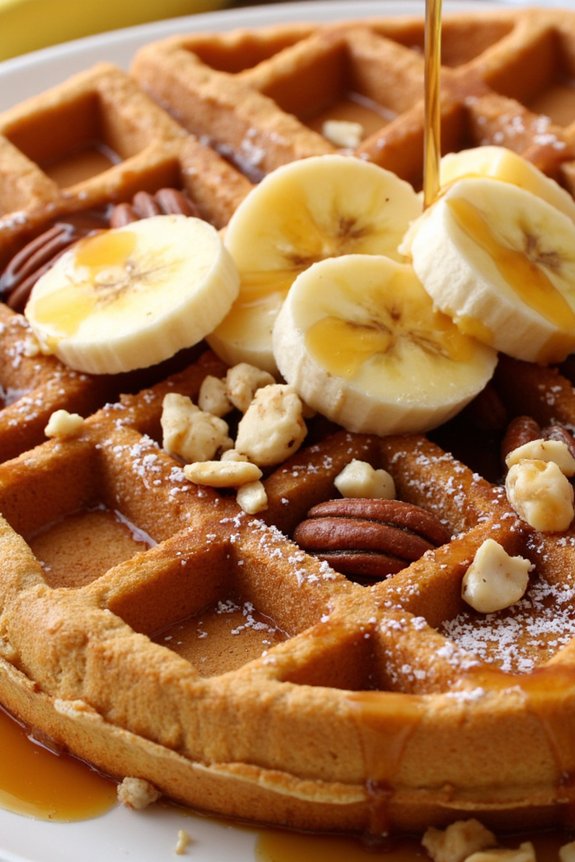 delicious banana nut waffles