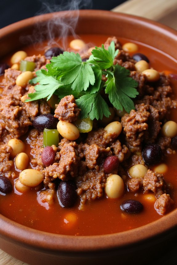 delicious beef and bean chili