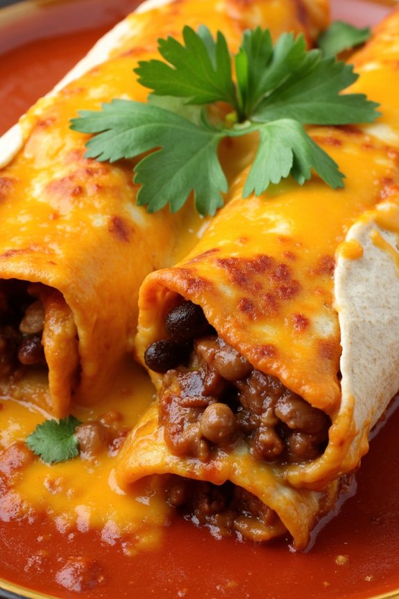 delicious beef bean enchiladas