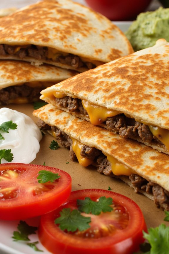 delicious beef cheese quesadillas