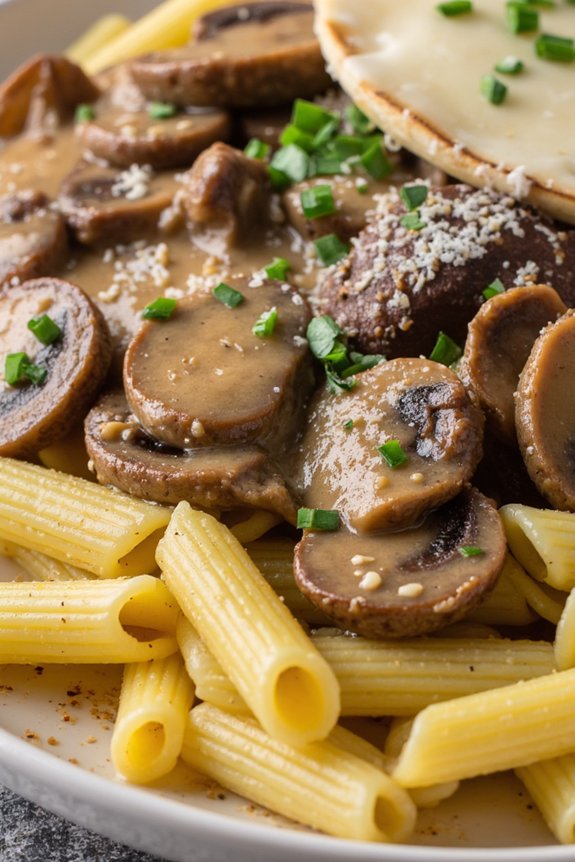 delicious beef mushroom pasta