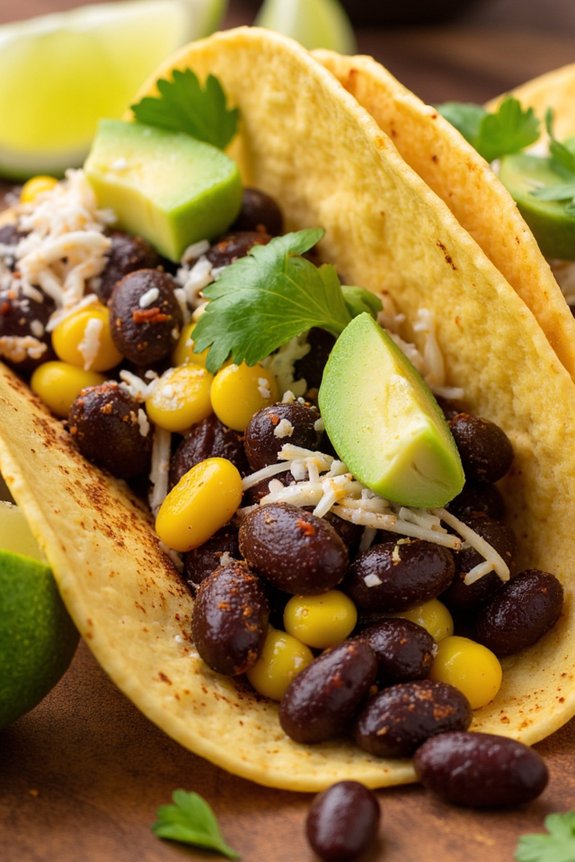 delicious black bean tacos