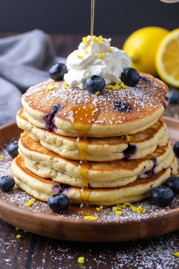 delicious blueberry lemon pancakes