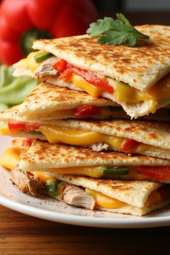 delicious chicken fajita quesadillas