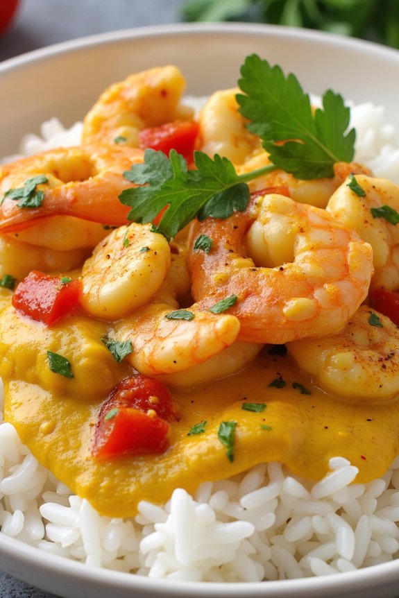 delicious coconut curry shrimp