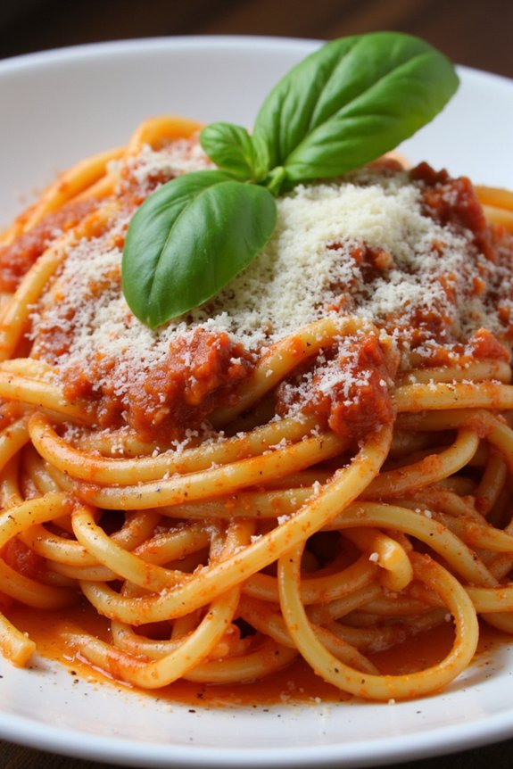 delicious garlic tomato spaghetti