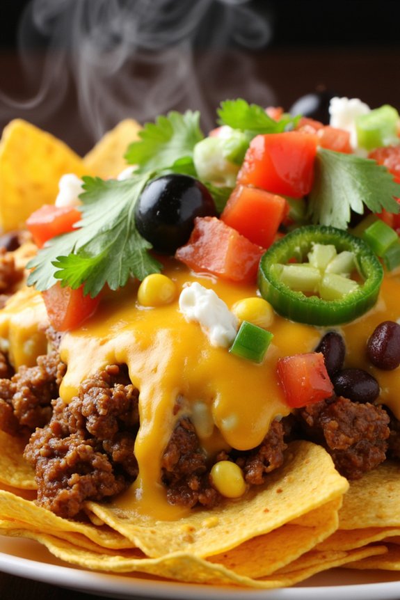 delicious layered ground beef nachos