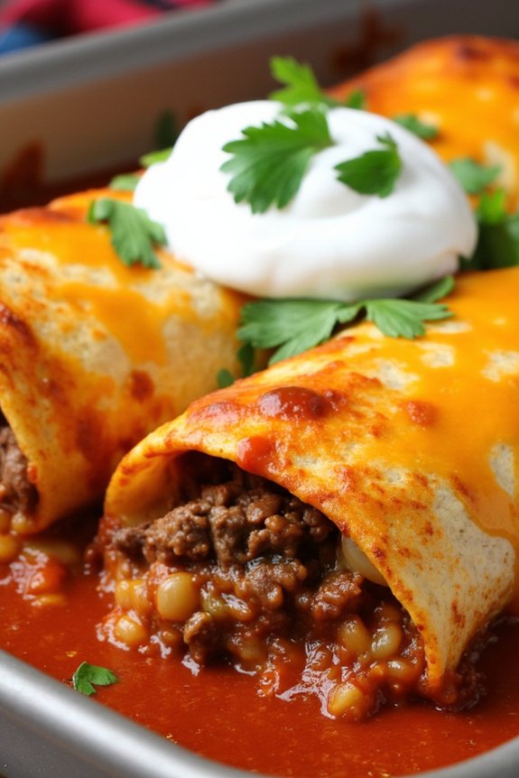 delicious leftover beef enchiladas