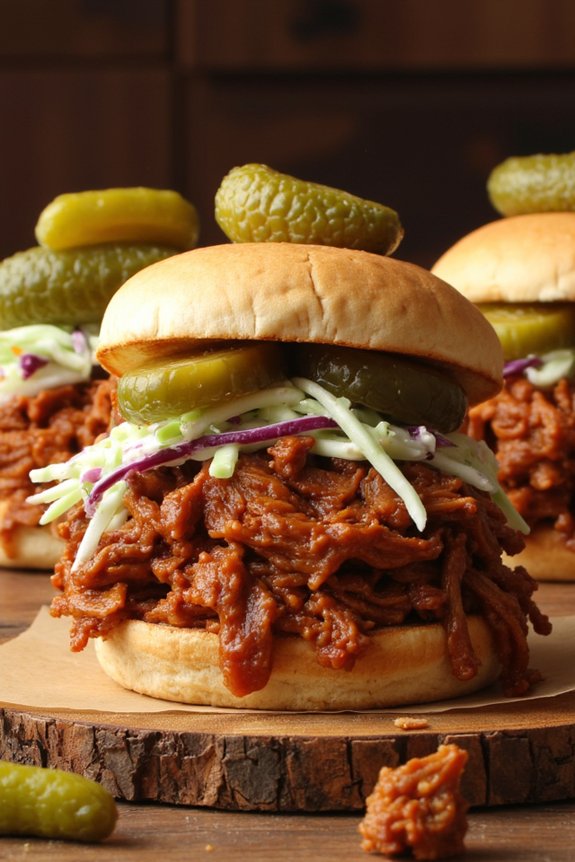 delicious slow cooked pulled pork