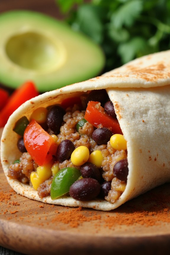 delicious vegetable bean burritos