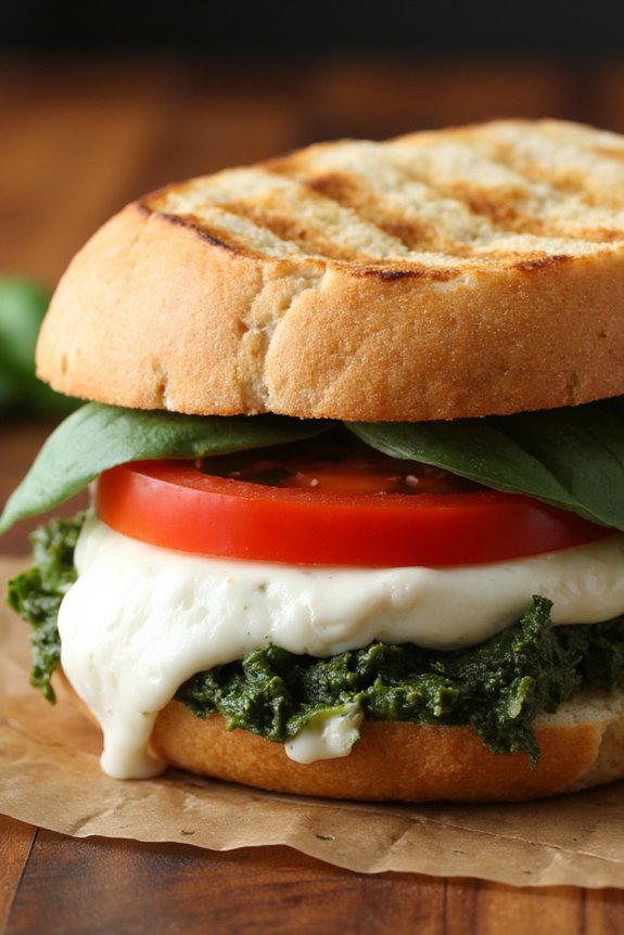 delicious vegetarian caprese panini