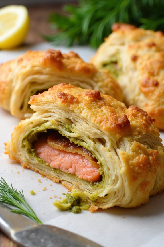 delightful salmon puff pastry