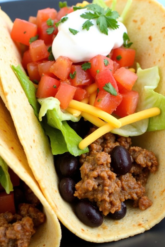 easy beef black bean tacos