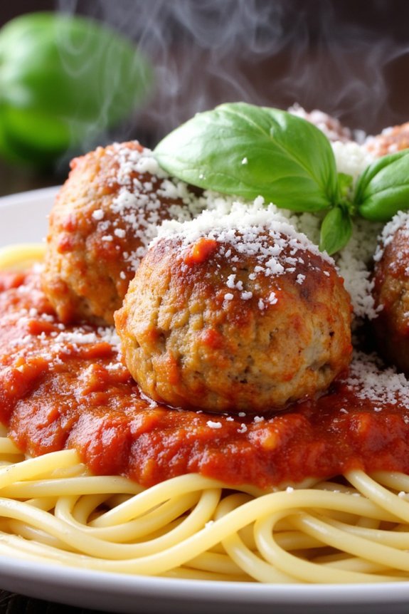 easy chicken meatball spaghetti