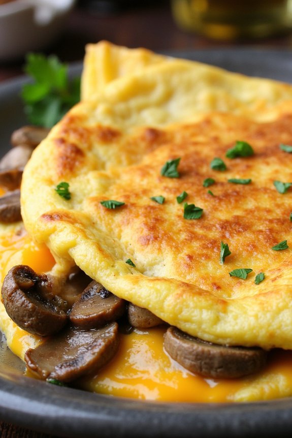 easy mushroom cheese omelette