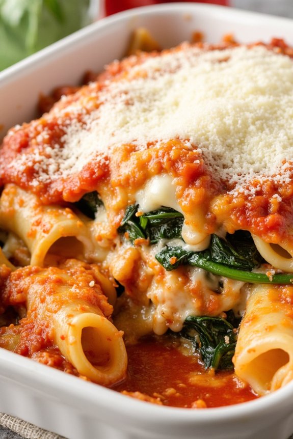 easy spinach baked ziti