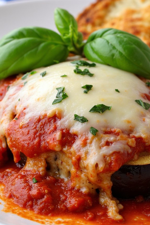 eggplant parmesan with basil