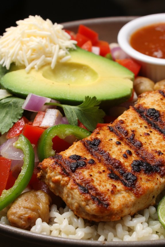 flavorful chicken fajita bowl